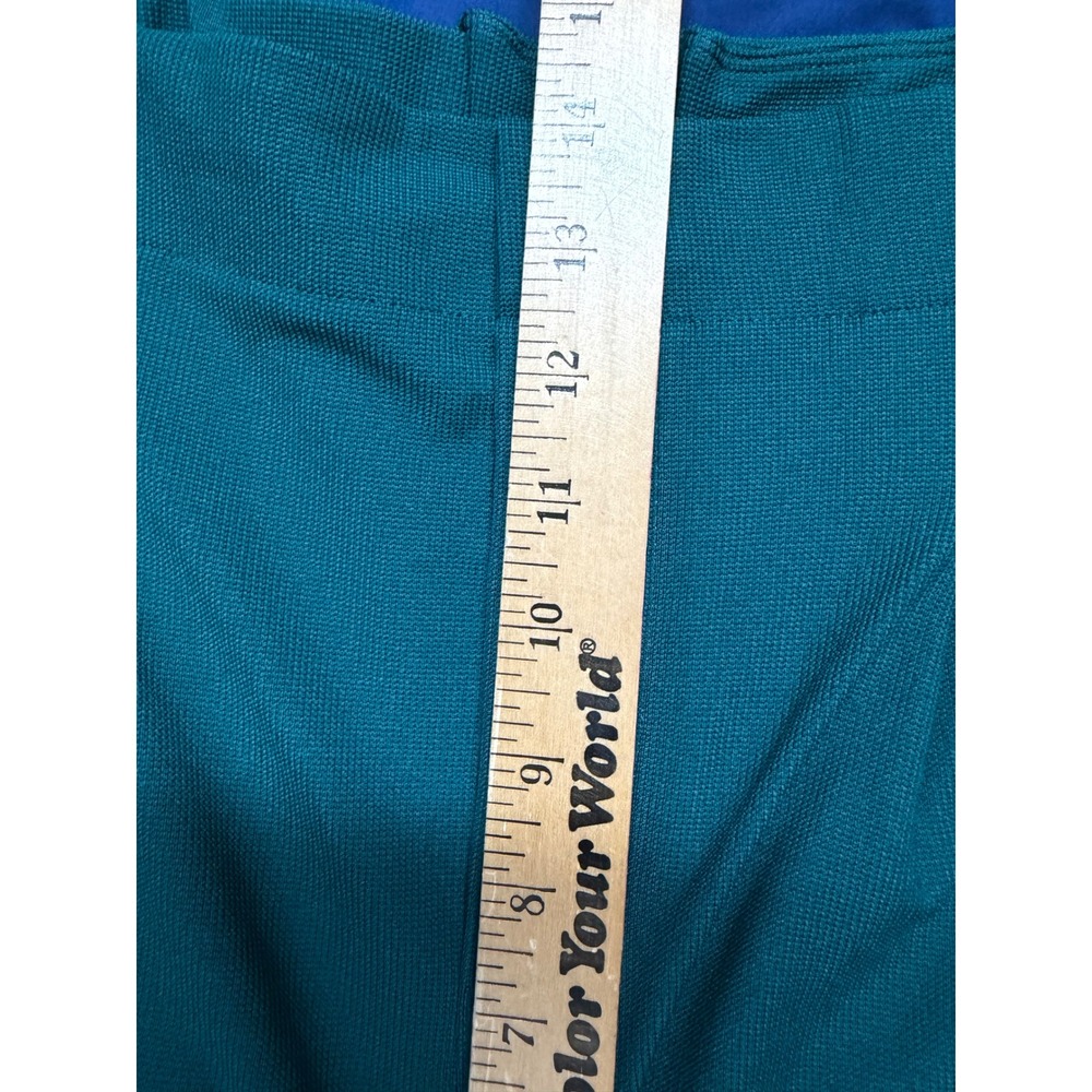 Halara Women Teal Green Wide Leg Pleated Trousers High Rise Pants Large - Picture 7 of 9